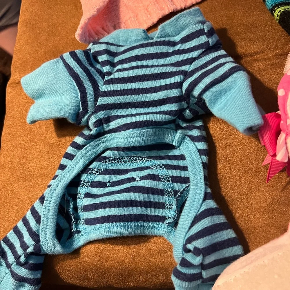 Bundle of Dog XXS SLEEPERS, sweaters and diaper cover